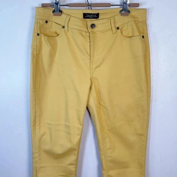 Talbots  Womens Size 10P Flawless Five Pocket Slim Ankle Mustard Jeans - Picture 3 of 14